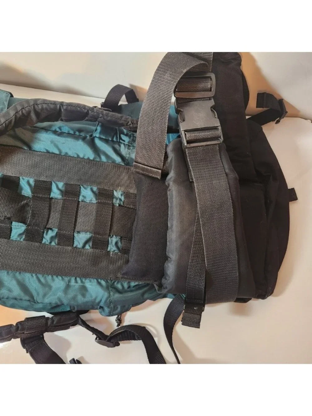 Spalding Vintage Internal Frame‎ Hiking Backpack Teal Black Camping Rucksack